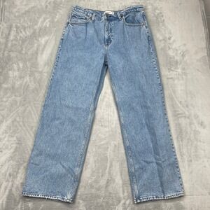 Abercrombie & Fitch 90s Relaxed Jeans Womens 32/14R Blue High Rise Straight Leg